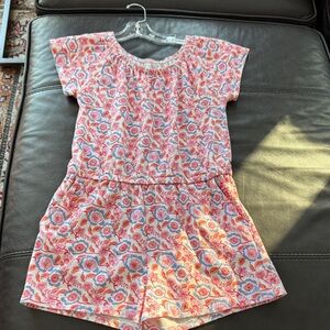 Vineyard Vines Floral Kids Romper - Pink and Blue
